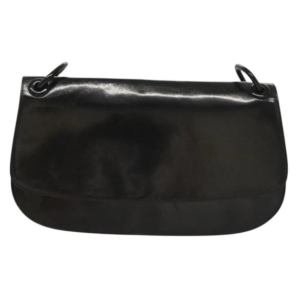 PRADA Chain Shoulder Bag Leather Black Auth 132369 - Picture 3 of 16